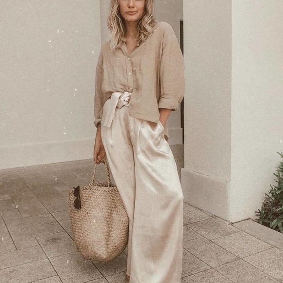 Finders Keepers Pants - FINDERS KEEPERS AUSTRALIA SONGBIRD PANT IN CHAMPAGNE - SIZE SMALL